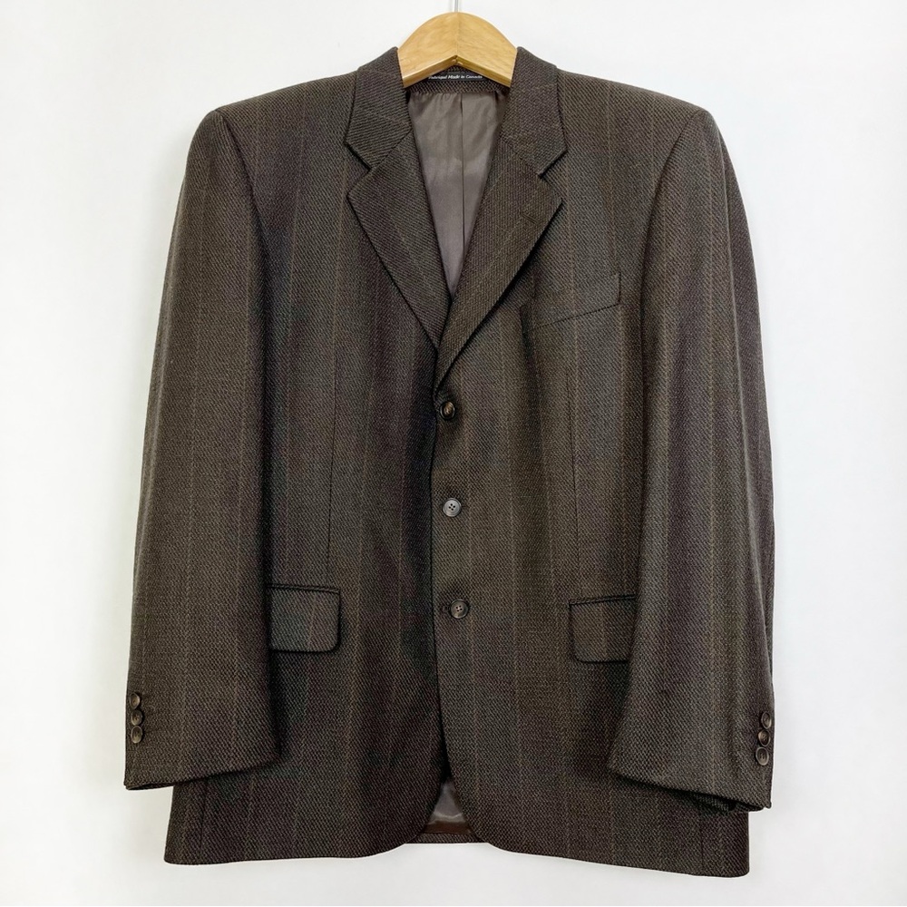 Mantles Classic Men's Brown Plaid‎ 100% Wool Blazer Size 44R Made in Canada 🇨🇦